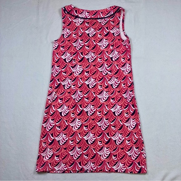 Talbots Women’s Sleeveless V-Neck Whimsical Waves Shift Dress Medium Beach - Picture 5 of 6